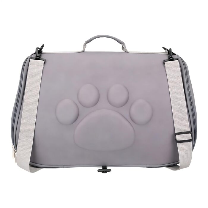М'яка переноска для тварин, сумка-переноска для вихідні дні | Сумка-переноска для цуценят на плечі | Для подорожей, походів, літака, кемпінгу, щоденних поїздок, до ветеринара, в місто та інші місця, сіра L