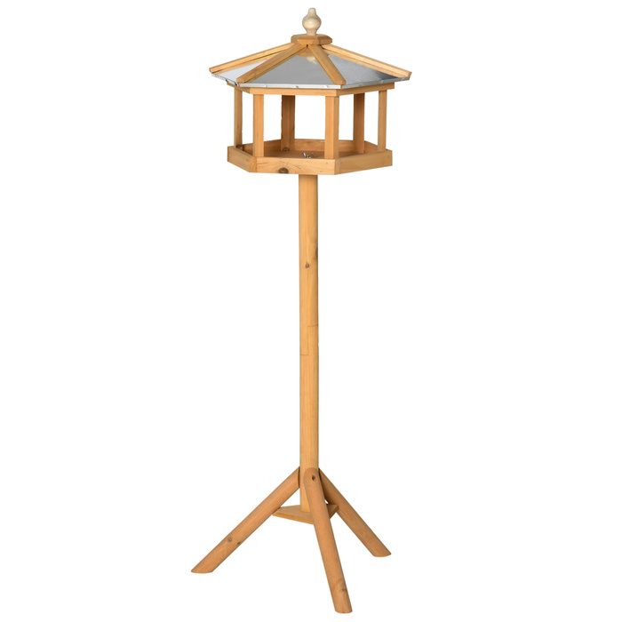 PawHut Birdhouse Bird Villa Годівниця для птахів з підставкою та цинковим дахом 113x40x40 см, погодостійка годівниця для птахів для саду та патіо