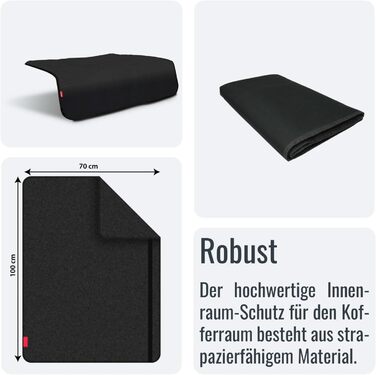 Захист для багажника автомобіля Achilles – килимок для багажника з захистом від подряпин та вологи – для собак – універсальний розмір 100x70 см, чорний
