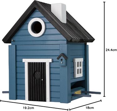 Будиночок для птахів Wildlife Garden WG118 Multiholk Blaues Haus – дерев'яна комбінована годівниця та гніздівля