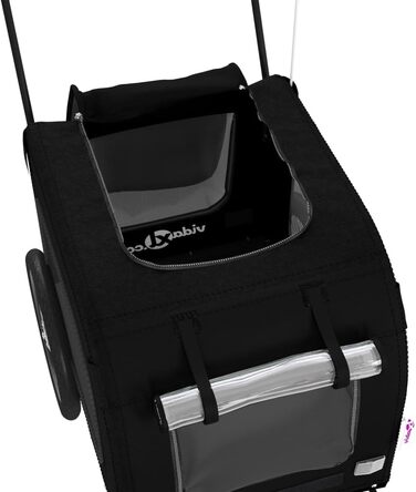 Причіп для собак Fasba: безпечний та зручний велосипедний причіп для тварин, з відбивачами та прапором, чорний, 68 x 134 x 73 см