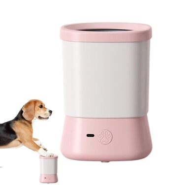 Мийка для лап собак, аксесуар для купання домашніх тварин, 2 швидкості, анти-розбризкування, рожевий