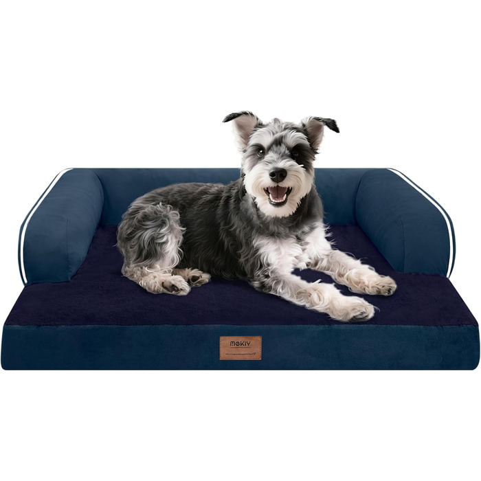 Ортопедичне лежанка для собак середніх порід, водонепроникна, блакитна, знімний чохол, 71x53x15 см
