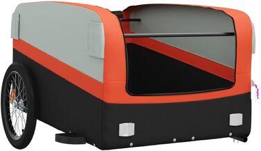 Причіп для велосипеда, переноска для собак, транспортний причіп чорного та оранжевого кольору, 45 кг, сталь, для щоденного транспортування, універсальний, легко монтується