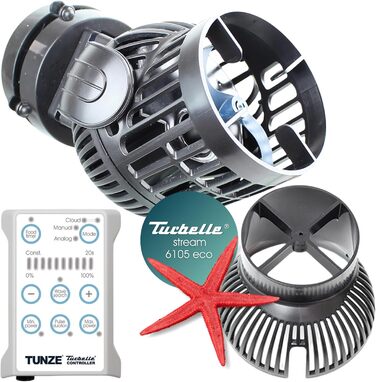 Протічний насос Tunze Turbelle Stream 6105 eco з 3D-регулюванням, пропелерний, з магнітним тримачем і клемою Silence для скла до 15 мм, для морського акваріума