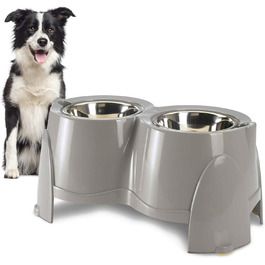 PETGARD Станція годування для собак з нержавіючої сталі - набір мисок - годівниця для собак Преміум класу - 61 x 35 x 28 см - об'єм 2 x 1500 мл