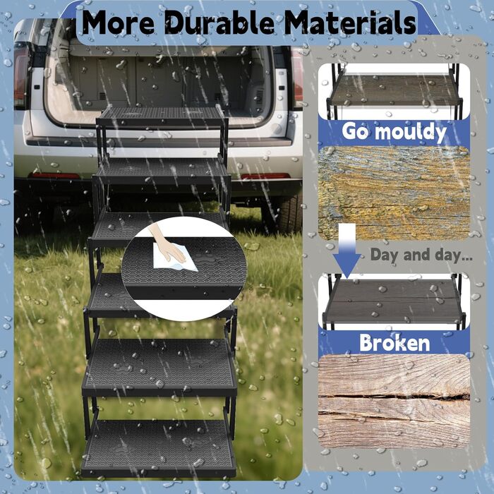 Рампа для собак у машину, складана, до 80 кг (6 сходинок)