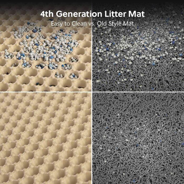 Килимок для котячого туалету WePet, мат для котячого лотку – середній розмір, стільникова структура, двошаровий килимок, без фталатів, для контролю сечі та води, легко миється, контроль розсипання, 61 x 38.1 см, бежевий