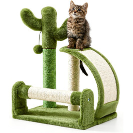 Дряпка для котів Made4Pets Кaktus, з натурального сизалю, зелена, іграшка для домашніх котів з підвісками, для кошенят та маленьких котів