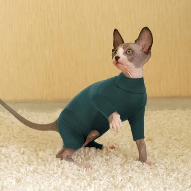 Одяг для котів Sphynx, післяопераційний комбінезон, костюм для котів, піжама для сфінксів, темно-зелений, XL