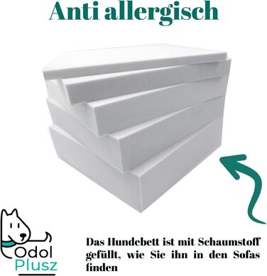 Ліжко для собак Odolplusz з двостороннім подушкою 100x70 см | Зручне собаче ліжко | Подушка з гіпоалергенного поліуретану (Сірий - Зірки)