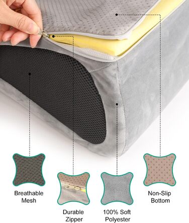 Ортопедичне ліжко для собак та котів NPET з піною Memory Foam, розмір M