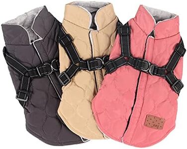 Теплий зимовий одяг для собак: куртка, жилетка, пуловер. Відбиваючий елемент, бавовна, без рукавів. Розмір S, колір рожевий