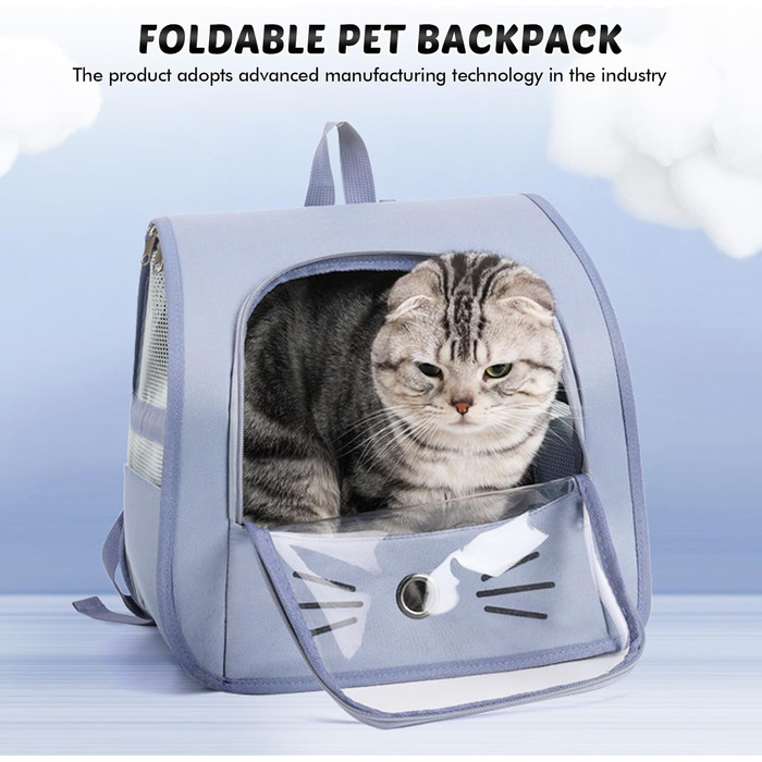 Рюкзак для собак і котів, дихаючий, для подорожей та прогулянок (до 10 кг)
