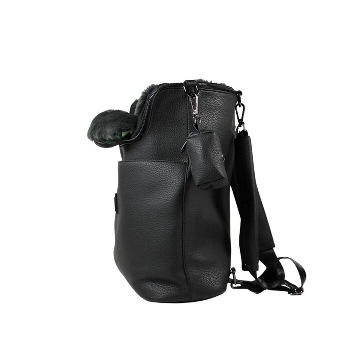 Рюкзак для собак Myxa, переноска для маленьких собак, чорний, з дихаючим дахом та блискавкою, багатофункціональний