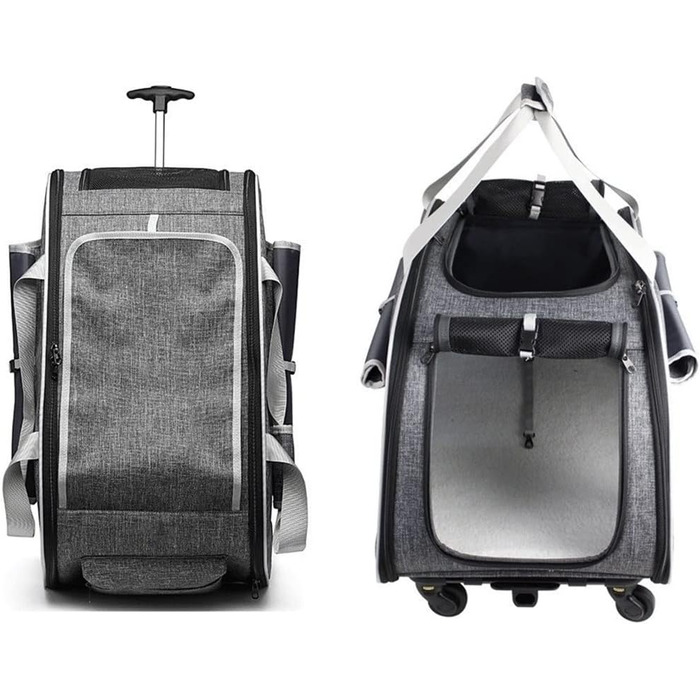 Транспортна переноска для тварин Samnuerly: складана переноска для собак та котів середніх та маленьких порід, з колесами та регульованою ручкою