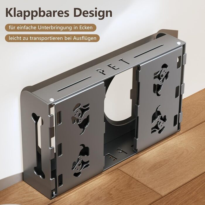 Підвищений годівниця для собак з 3 рівнями – 2 великі миски з нержавіючої сталі для маленьких, середніх та великих собак (Сірий)