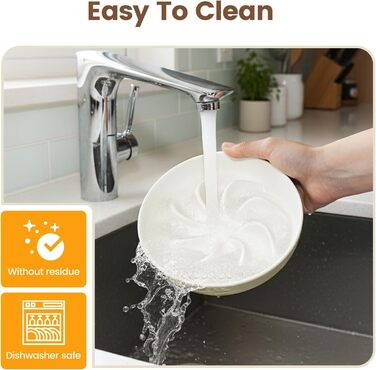 PETTOM Миска для котів протиковзаюча, піднята, керамічна, для повільного годування, біла. Підходить для котів та маленьких собак.