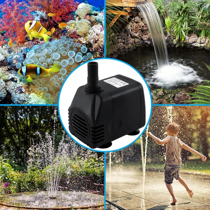 Погружний насос для ставка/акваріума Wasserpumpe 1800 л/год, 3 насадки (13/16/19 мм), 20 Вт