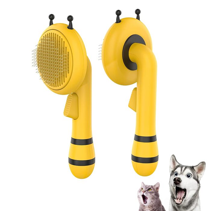 Бурштянна щітка для собак та котів: видаляє підшерсток, розплутує шерсть