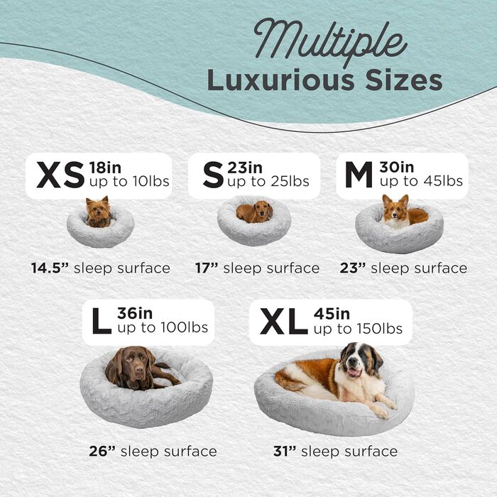 Круглий лежак для тварин Sheri The Original Calming Donut Lux - Сірий, 76 x 76 см