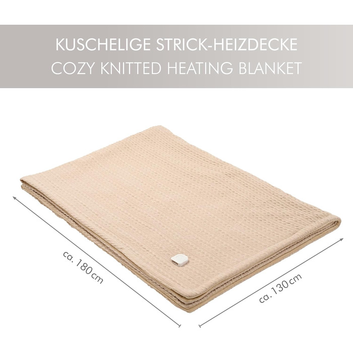 Електрична гріюча ковдра Promed з автовимкненням, 180x130 см, 10 температурних режимів, для шиї, плечей та спини (Бежева)
