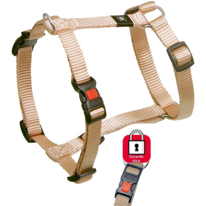 Нашийник для собак Karlie Art Sportiv Plus, бежевий, розмір XL (90-120 см) та L (90 см), ширина 25 мм