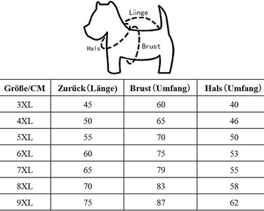 Теплий пуловер/куртка для собак, чорний, розмір 8XL
