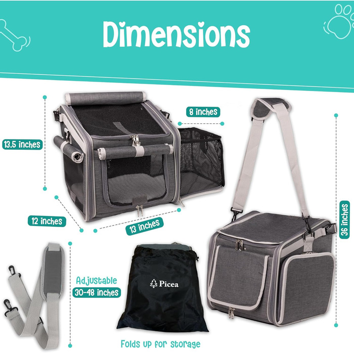 Транспортувальна сумка-кошик для собак та котів (сіра) - зручна та безпечна переноска для маленьких тварин