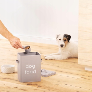 Контейнер для корму собак у вінтажному стилі з мірним стаканом та герметичними кришками