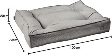 Ліжко для собак HUNTER Lancaster, степване, з малюнком, м'яке, 100 x 70 см, сіре