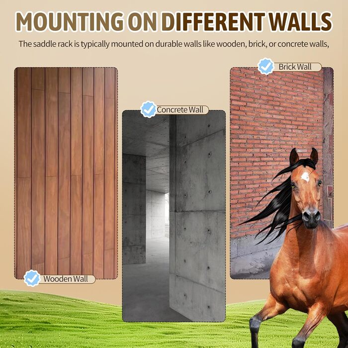 Стійка для сідел TOPTGO з 4 рівнями, настінна, для зберігання західних та англійських сідел – міцна сталева стійка, витримує до 136 кг, для збруї, підкладки, аксесуарів тощо