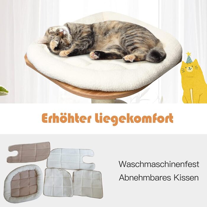 Кліматичний комплекс для котів GOPLUS Katzenbaum 175 см: 6 платформ, велика дерев'яна печера, ігровий комплекс, меблі для котів