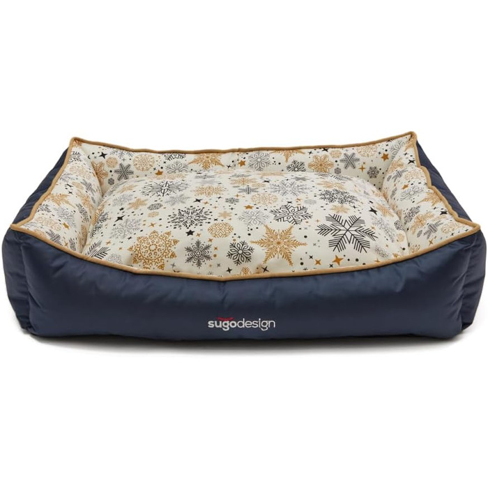 Водонепроникне ліжко для собак з бавовни та поліестеру - Корзинка для собак з знімним подушкою - Софа для собак з переносною сумкою - 7 різних мотивів - 3 розміри (S/M, X) (червоно-зелений, ) Різдво червоно-зелений (Різдво сіро-золотий, L)