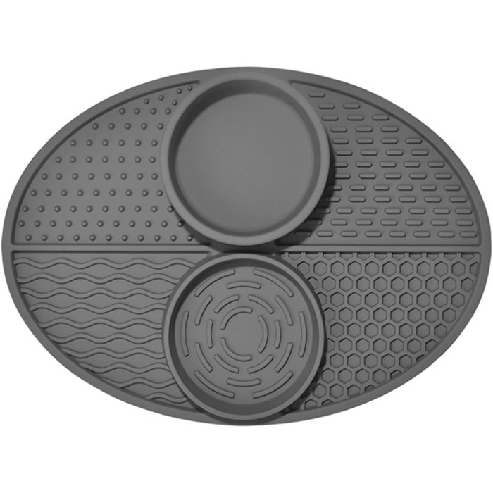 Килимок-заспокоювач для тварин з присосками: годівниця для собак та котів, силіконовий килимок для повільного годування, антизастрягання, сірий