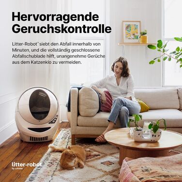Автоматичний туалет для котів Litter-Robot 3 Connect Whisker, бежевий, самоочищення, зменшує запахи, підходить для будь-якого грудкуватого наповнювача