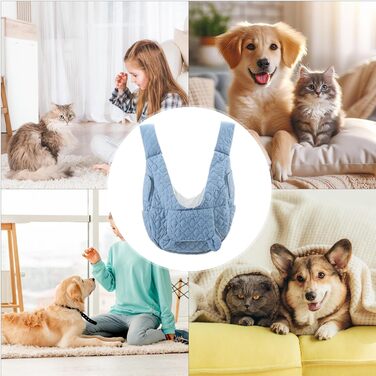 Рюкзак-переноска для собак та котів Ahuuen - дихаючий, м'який, для маленьких собак, кошенят, цуценят. Підходить для прогулянок, подорожей, кемпінгу, велопоїздок та шопінгу (Saphir)