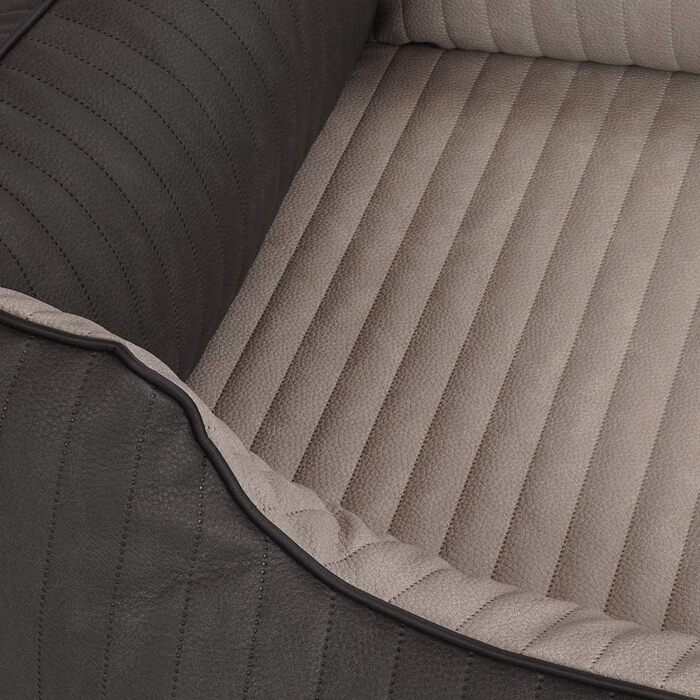 Ортопедичне собаче ліжко Knuffelwuff Outback XXL з лазерного стежчастого штучного шкіряного покриття, 120 x 85 см, чорний/сірий. Знімний чохол, легко мити, підходить для великих, середніх та маленьких собак. Розміри: 120 x 85 x 25 см