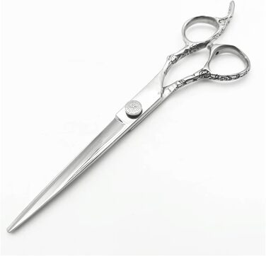 Ножиці для грумінгу собак, вигнуті ножиці для догляду за шерстю тварин, 440C японська сталь, 7.5 дюймів (прямі ножиці)