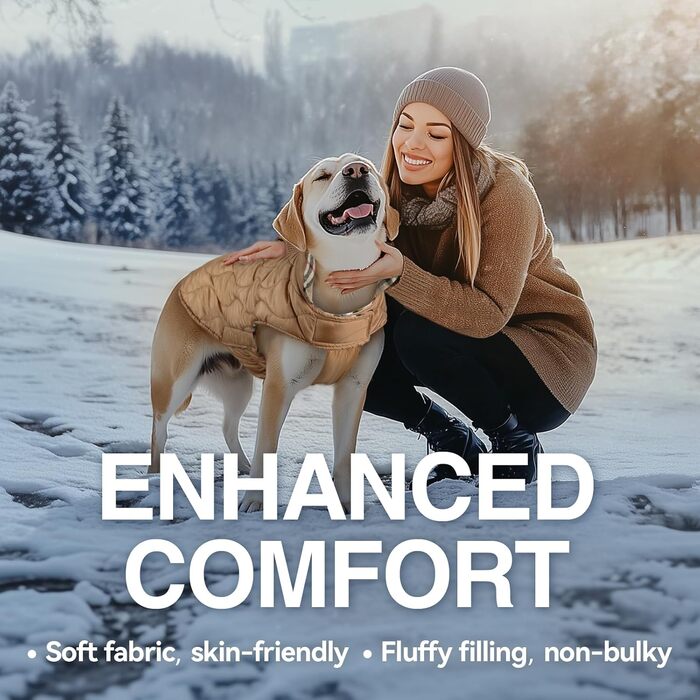 Теплий зимовий одяг для собак VIVAGLORY Softjoy: куртка з бавовни-камелот, бавовна, розмір M, хакі (2 в 1)