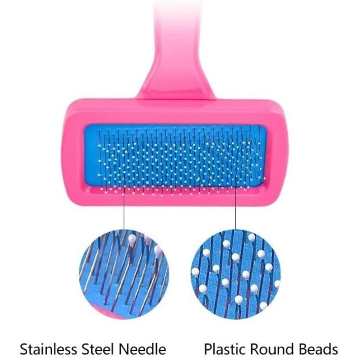 Бурштук для догляду за шерстю котів з довгим хутром, щітка для собак та котів, гребінець для котів, щітка для догляду за тваринами, для кошенят, кроликів, інструмент для видалення шерсті, масажна чистка, рожевий колір