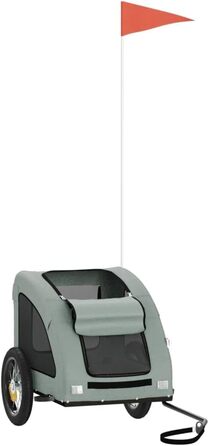 SECOLI Причіп для собак, візок для собак, бугі для собак з відбивачем. Причіп для велосипеда для собак до 30 кг, сірий, 124 x 53 x 53 см