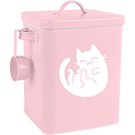 Металевий контейнер для корму для собак та котів з мірним стаканчиком, ложкою та іграшкою мишка, милий контейнер для зберігання корму для тварин