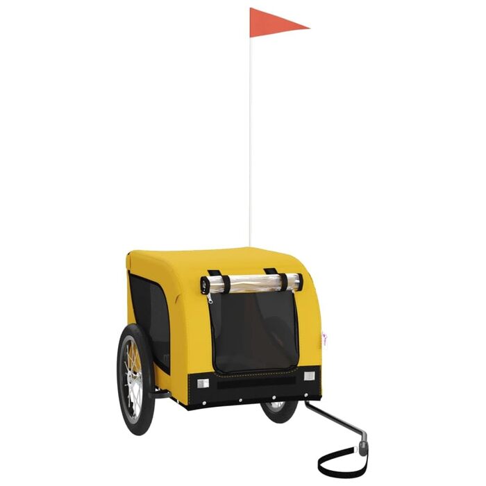 Транспортна переноска для домашніх тварин, велопричіп для собак, жовто-чорний, Oxford-тканина та метал