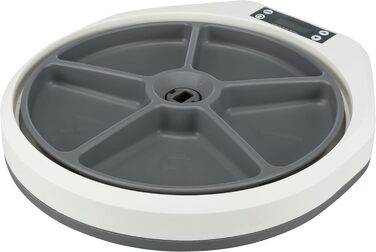 Автоматична годівниця для тварин TRIXIE TX4+1, 5×0,25 л, біло-сіра, регульована