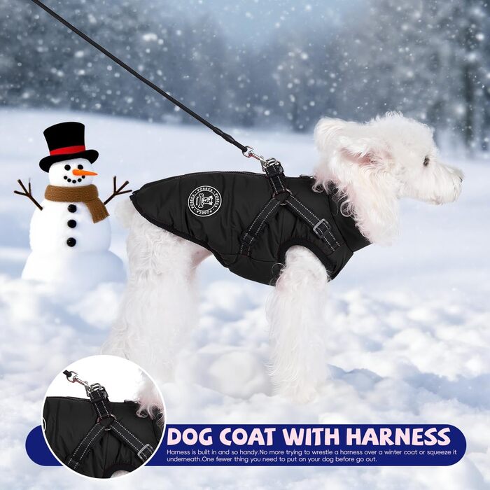 Зимова куртка для собак маленьких порід, водонепроникна, тепла, на шлейці, зелена L