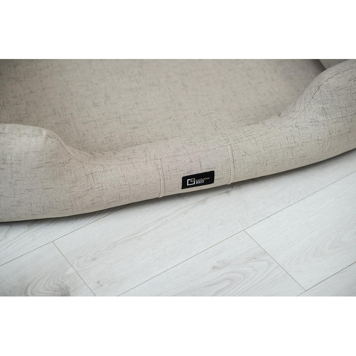 Ортопедичне ліжко для собак Bruno Grosse середнього розміру. М'яке ліжко-матрац для собак з Aura-тканини, з Memory Foam. Зручне, зносостійке та міцне (L, Бежевий)