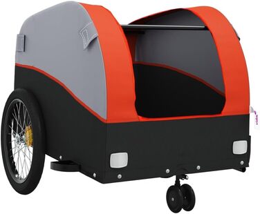 Причіп для велосипеда, переноска для собак, транспортний причіп чорно-помаранчевий, 30 кг, сталь, для щоденного транспортування, універсальний, легко монтується
