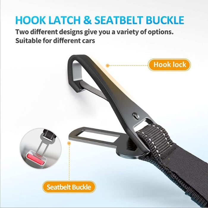 Ремінь безпеки для собак Aina - Pet, багатофункціональний, еластичний, з функцією згортання