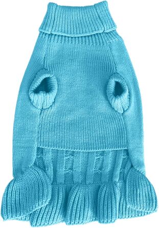 Светр для маленьких собак Chborchicen, в'язаний одяг для котів, теплий зимовий одяг для кошенят та цуценят, розмір XS, небесно-блакитний (X-Small, Одяг-Небесно-Блакитний)